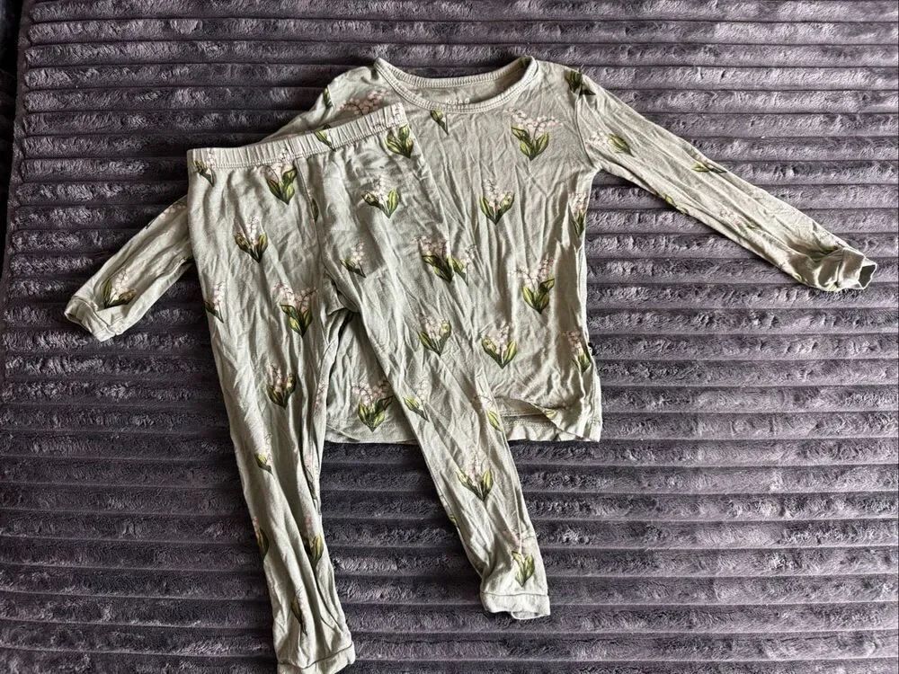 Kyte Boys Long Sleeve Thyme Lily Pajama Set Size 3t